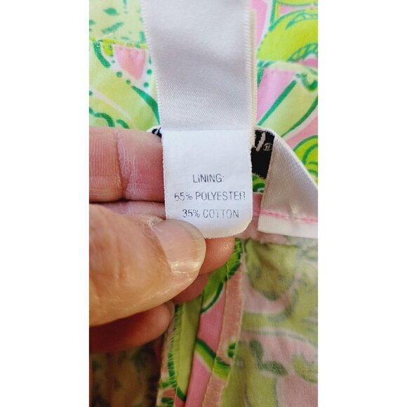 Lilly Pulitzer Animal Print Shorts Pink Green Pockets Women's  Size 8 - Picture 8 of 8